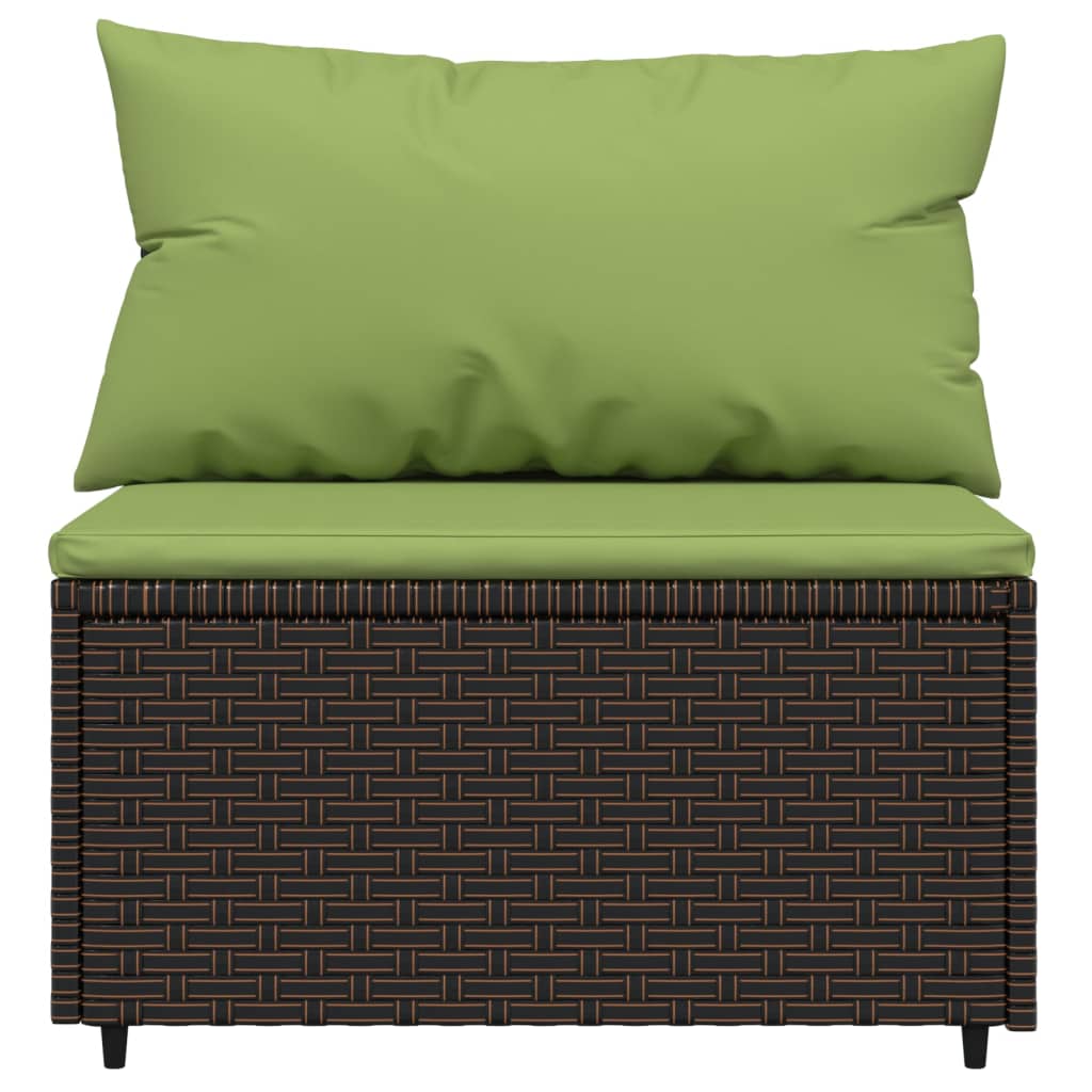 Set mobilier de grădină cu perne, 4 piese, maro, poliratan GartenMobel Dekor