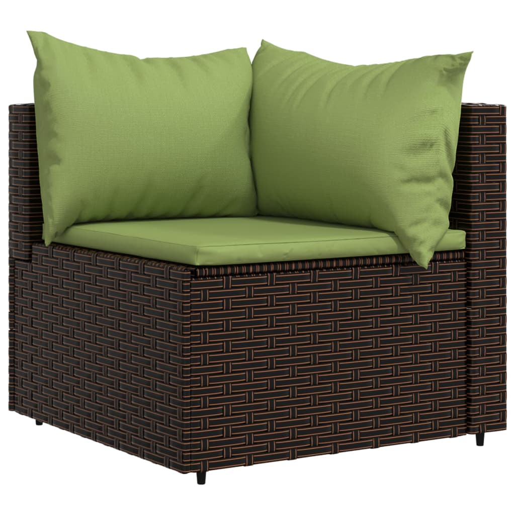 Set mobilier de grădină cu perne, 4 piese, maro, poliratan GartenMobel Dekor