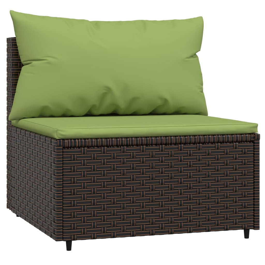 Set mobilier de grădină cu perne, 4 piese, maro, poliratan GartenMobel Dekor