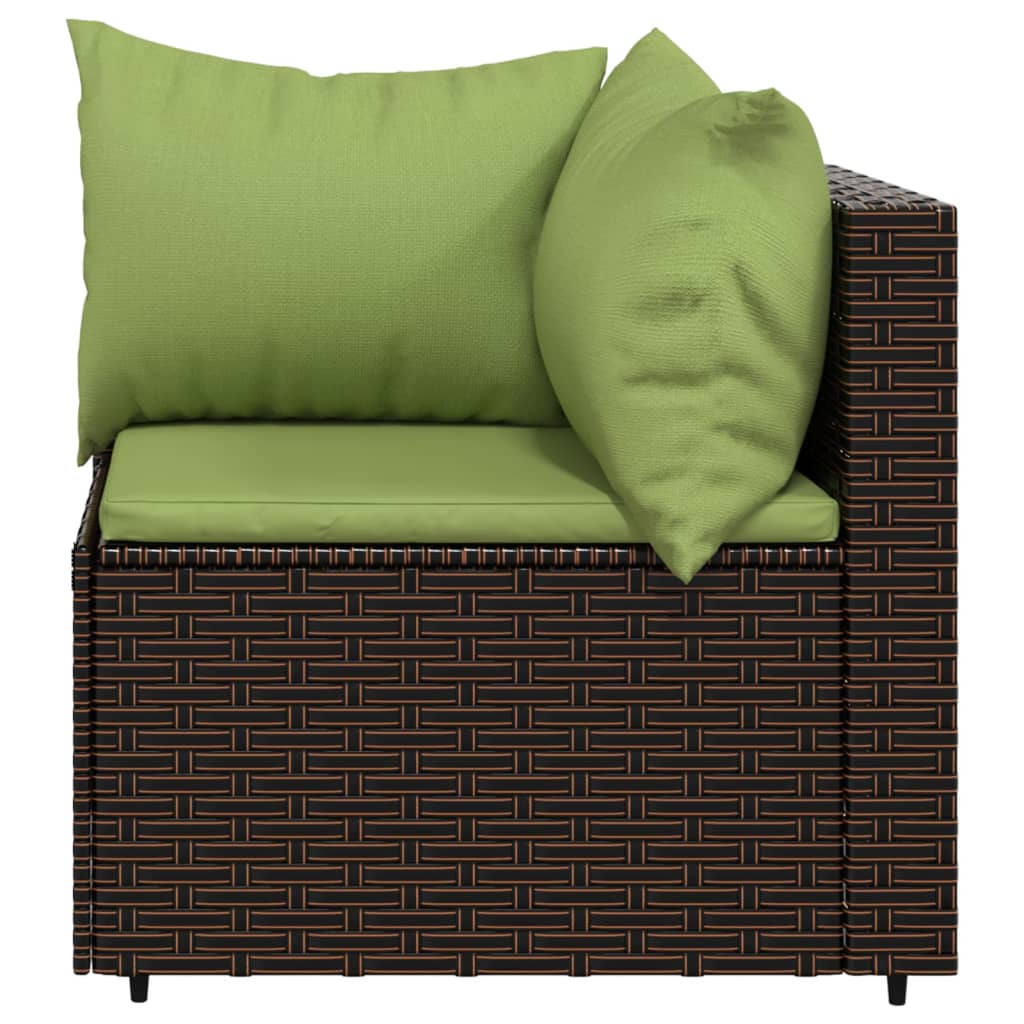 Set mobilier de grădină cu perne, 4 piese, maro, poliratan GartenMobel Dekor