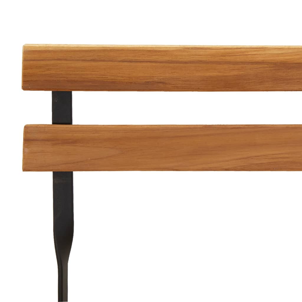 Set mobilier de bistro pliabil, 3 piese, lemn masiv tec și oțel GartenMobel Dekor