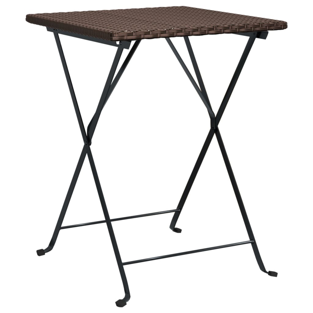 Set mobilier bistro pliabil, 3 piese, maro, poliratan GartenMobel Dekor