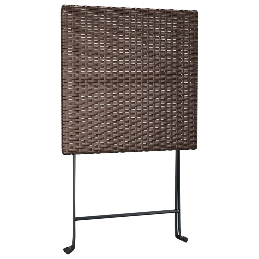 Set mobilier bistro pliabil, 3 piese, maro, poliratan GartenMobel Dekor