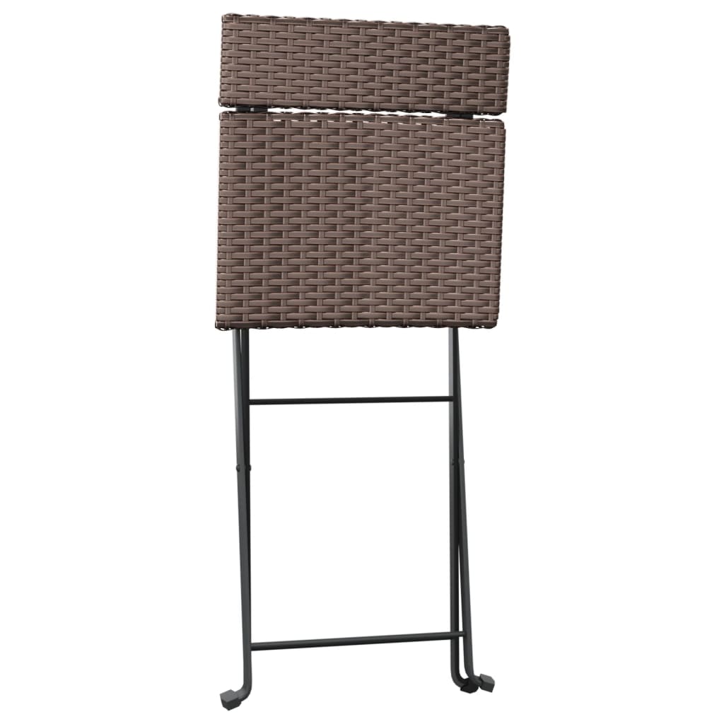 Set mobilier bistro pliabil, 3 piese, maro, poliratan GartenMobel Dekor