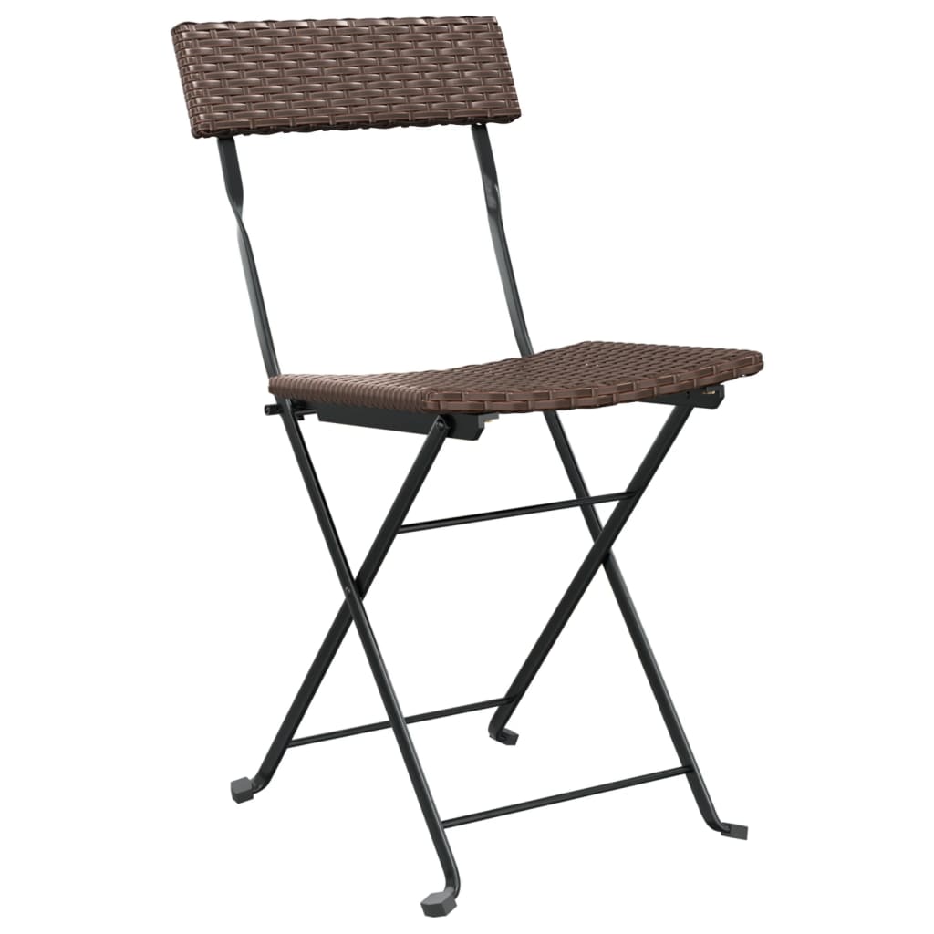 Set mobilier bistro pliabil, 3 piese, maro, poliratan GartenMobel Dekor