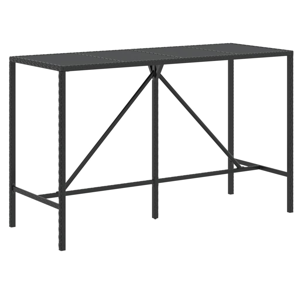 Set mobilier bar de grădină cu perne, 9 piese, negru, poliratan GartenMobel Dekor