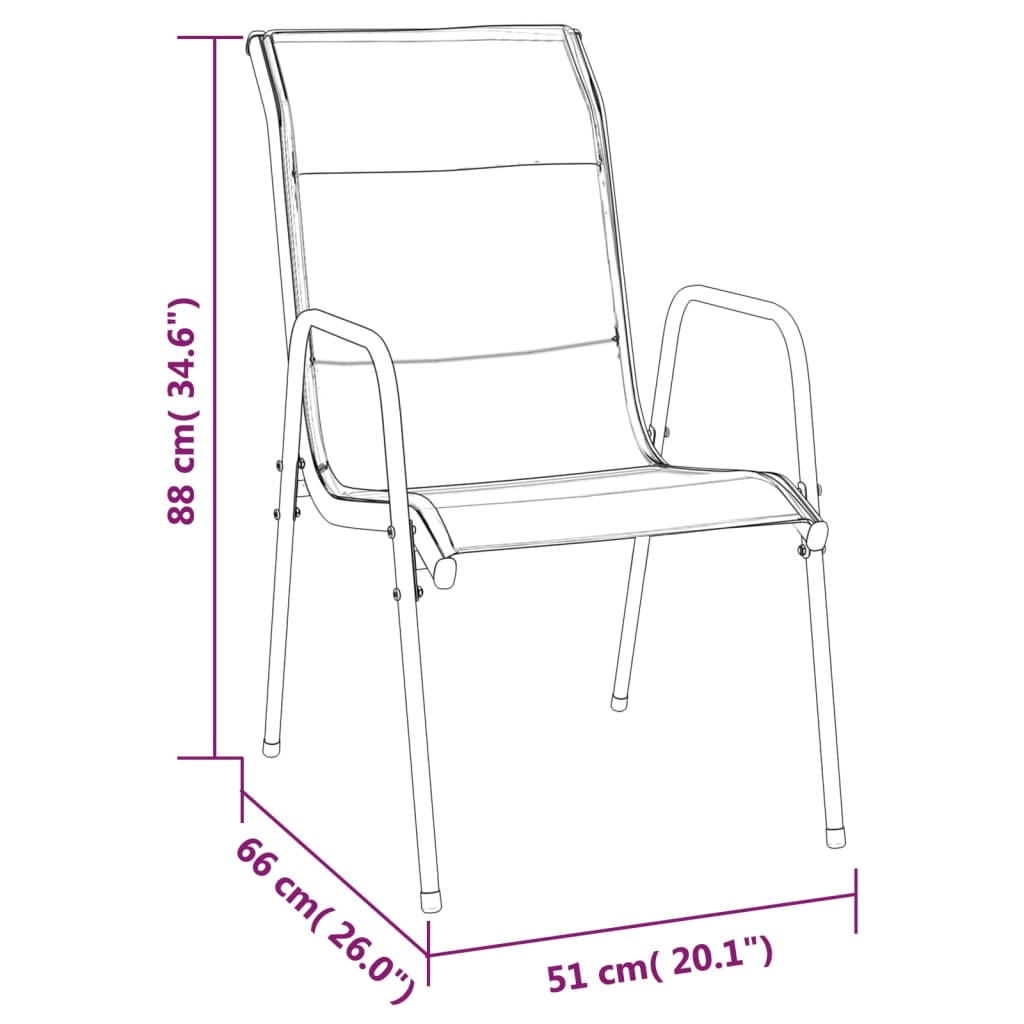 Set mobilier de grădină, 3 piese, negru, textilenă și oțel GartenMobel Dekor
