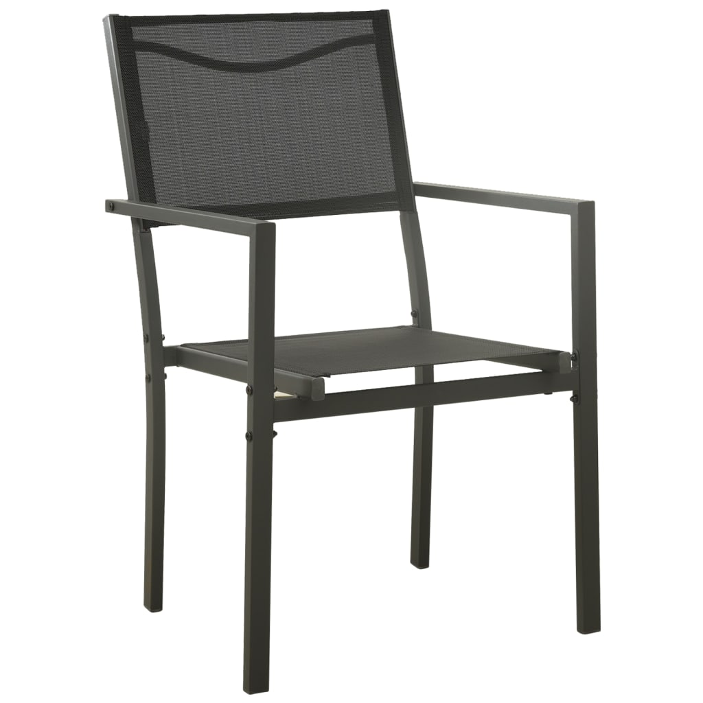 Set mobilier de grădină, 3 piese, negru, textilenă și oțel GartenMobel Dekor