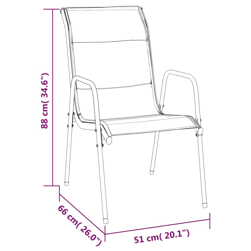 Set mobilier de grădină, 5 piese, negru, oțel și textilenă GartenMobel Dekor