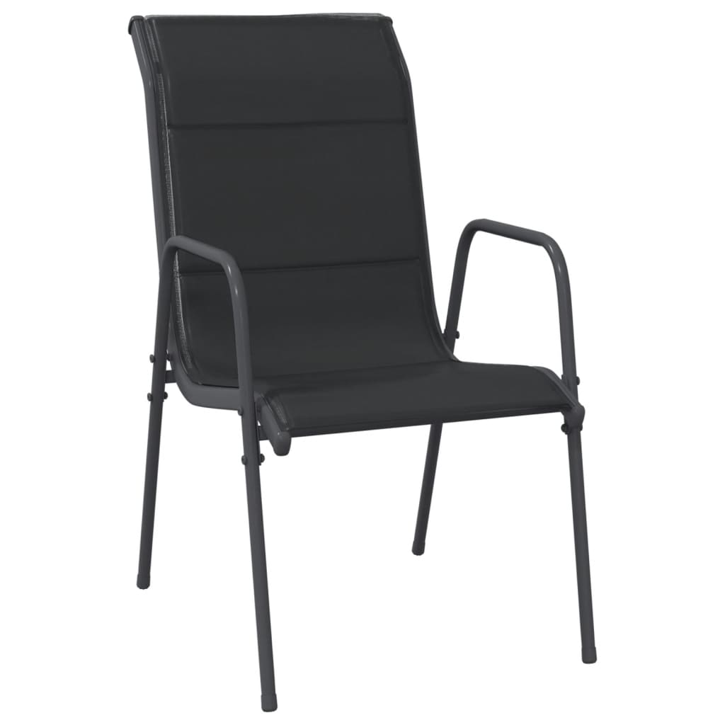 Set mobilier de grădină, 5 piese, negru, oțel și textilenă GartenMobel Dekor