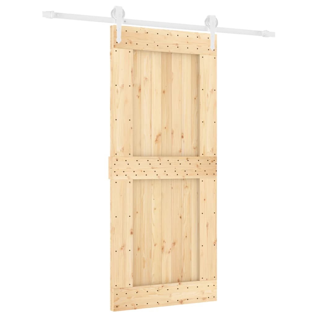 Ușă glisantă cu set feronerie, 90x210 cm, lemn masiv de pin GartenMobel Dekor