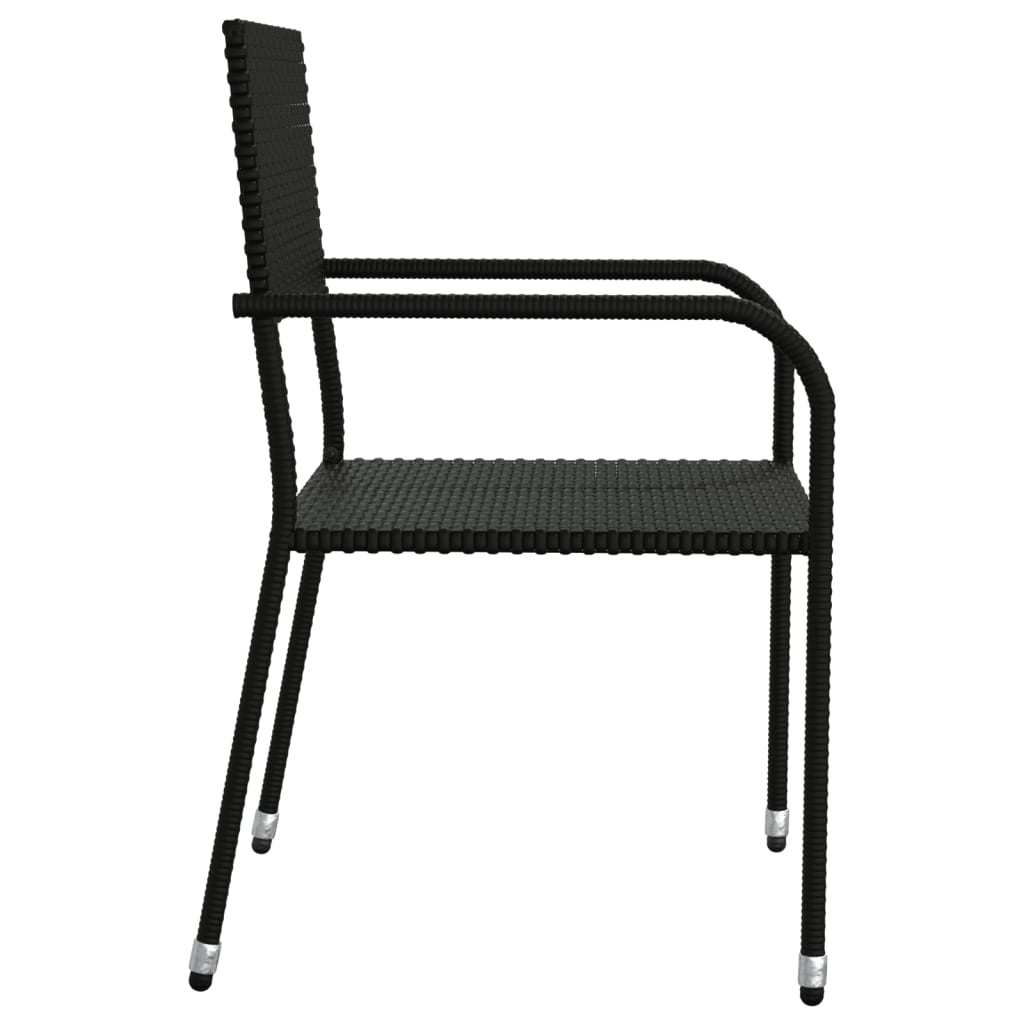 Set mobilier de grădină, 5 piese, negru, poliratan și oțel GartenMobel Dekor