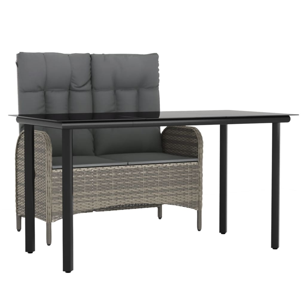 Set mobilier de grădină cu perne, 2 piese, gri, poliratan GartenMobel Dekor