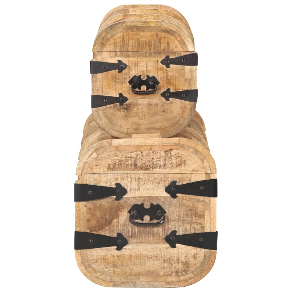 Cufere de depozitare, 2 piese, lemn masiv de mango GartenMobel Dekor