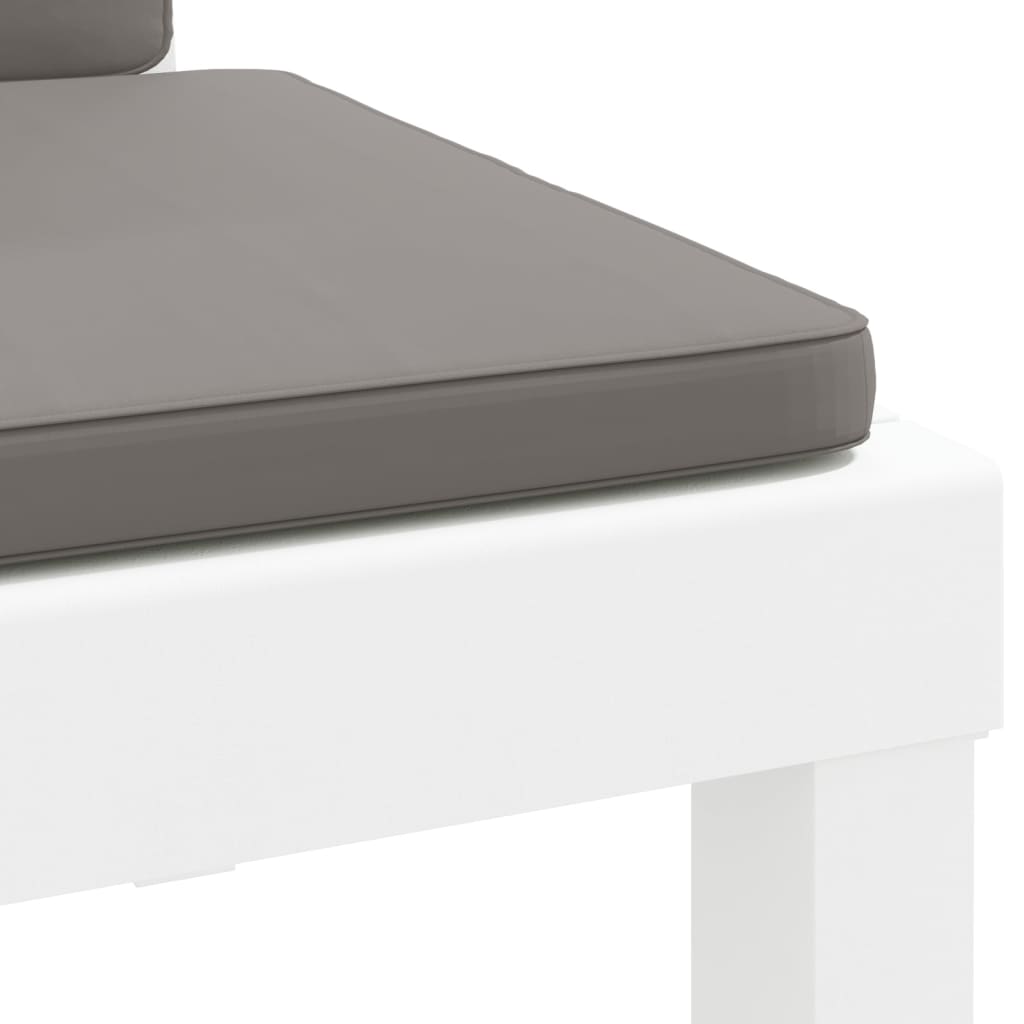 Set mobilier de grădină, 3 piese, cu perne, alb, PP GartenMobel Dekor