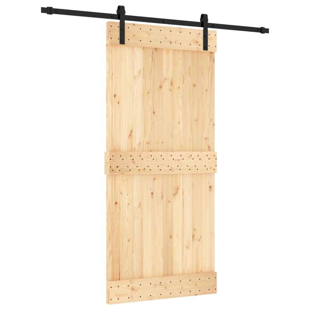 Ușă glisantă cu set de feronerie 95x210 cm, lemn masiv de pin GartenMobel Dekor