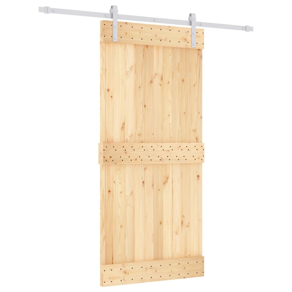 Ușă glisantă cu set de feronerie 95x210 cm, lemn masiv de pin GartenMobel Dekor