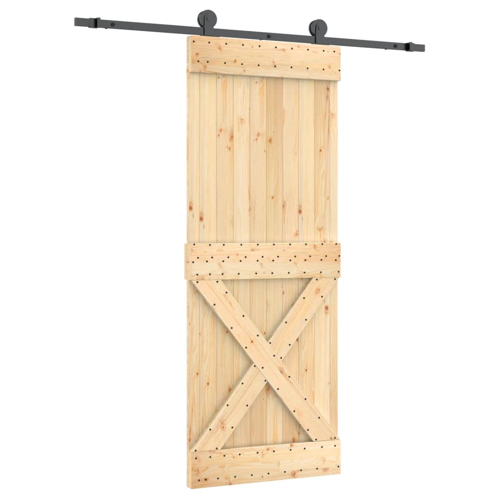 Ușă glisantă cu set de feronerie 80x210 cm, lemn masiv de pin GartenMobel Dekor
