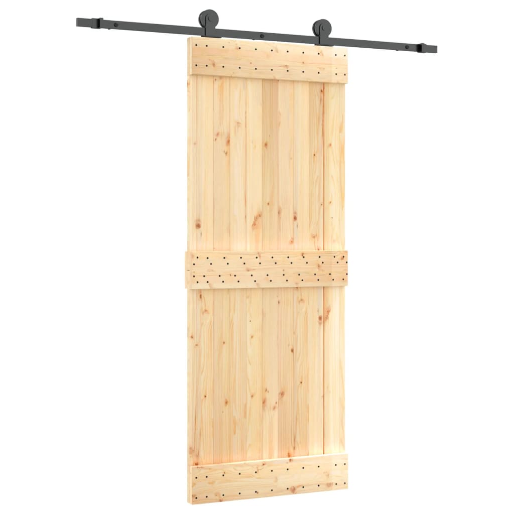 Ușă glisantă cu set de feronerie 80x210 cm, lemn masiv de pin GartenMobel Dekor