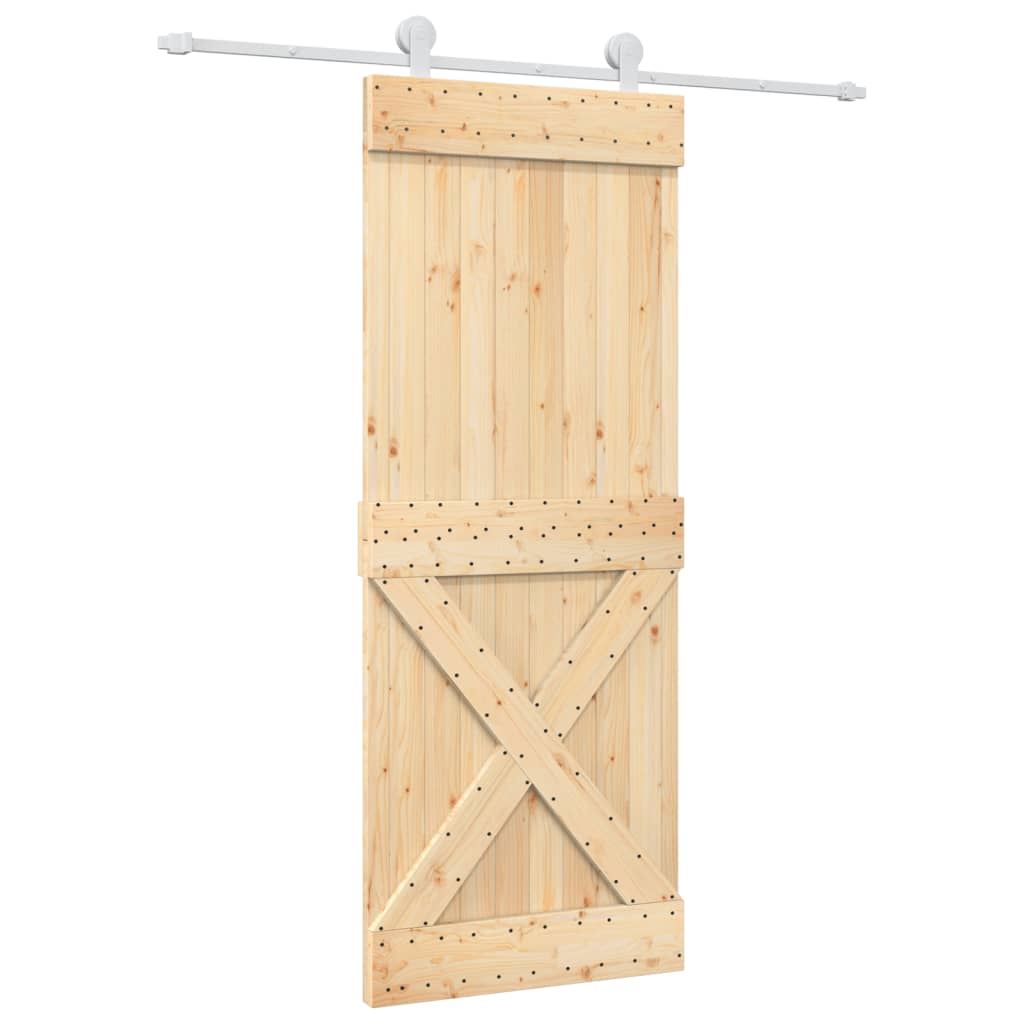 Ușă glisantă cu set de feronerie 80x210 cm, lemn masiv de pin GartenMobel Dekor