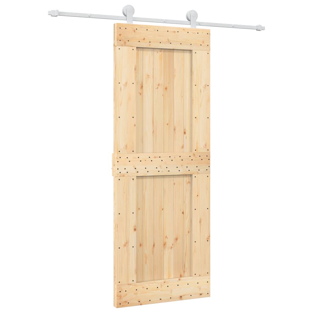 Ușă glisantă cu set de feronerie 80x210 cm, lemn masiv de pin GartenMobel Dekor
