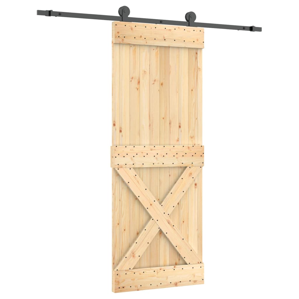 Ușă glisantă cu set de feronerie 80x210 cm, lemn masiv de pin GartenMobel Dekor