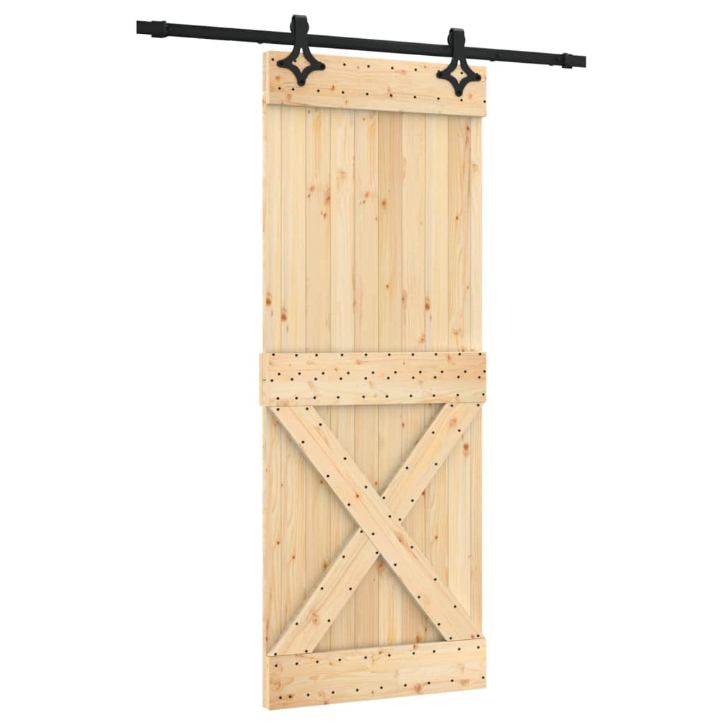 Ușă glisantă cu set de feronerie 80x210 cm, lemn masiv de pin GartenMobel Dekor