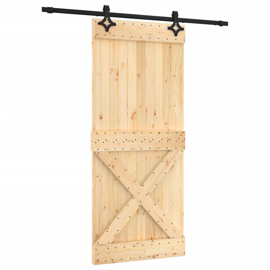 Ușă glisantă cu set feronerie, 90x210 cm, lemn masiv de pin GartenMobel Dekor