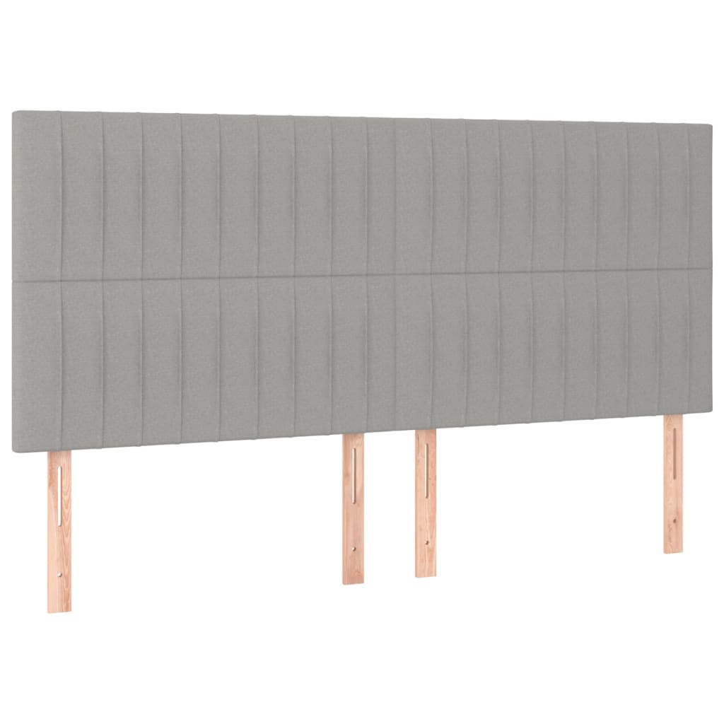 Pat box spring cu saltea, gri deschis, 200x200 cm, textil GartenMobel Dekor