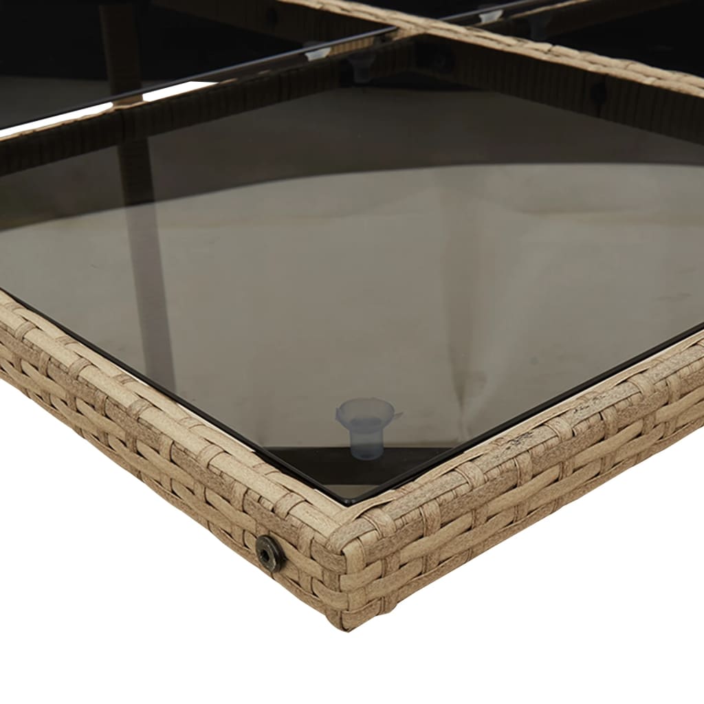 Set mobilier grădină cu perne, 13 piese, bej combinat poliratan GartenMobel Dekor