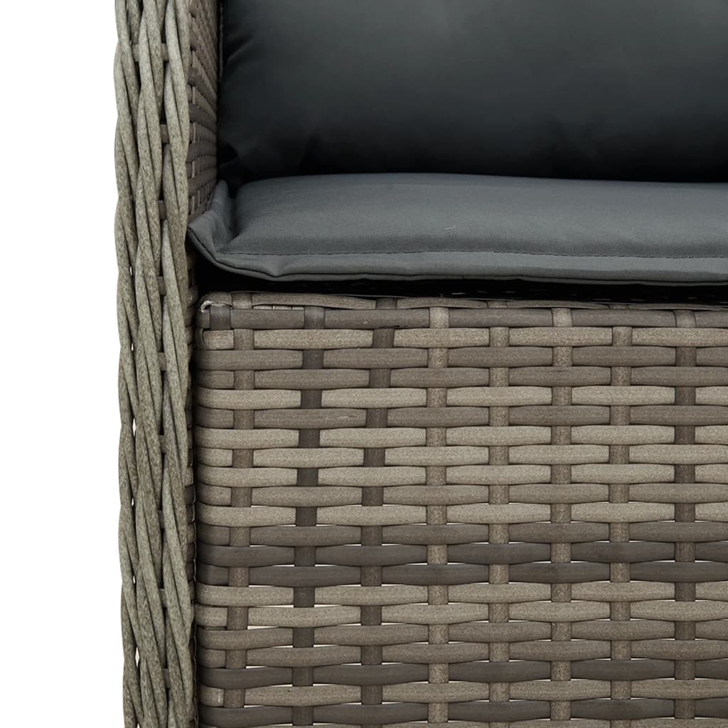 Set mobilier de grădină cu perne, 3 piese, gri, poliratan GartenMobel Dekor