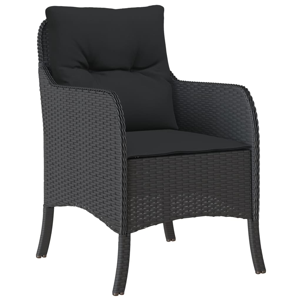 Set mobilier de grădină cu perne, 7 piese, negru, poliratan GartenMobel Dekor