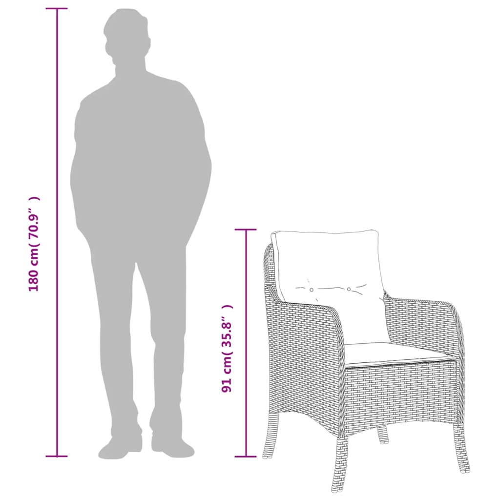 Set mobilier de grădină cu perne, 9 piese, negru, poliratan GartenMobel Dekor