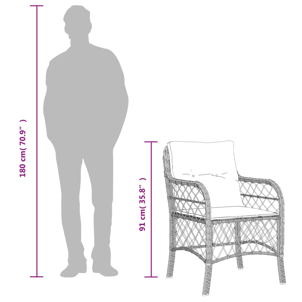 Set mobilier de grădină cu perne, 5 piese, gri, poliratan GartenMobel Dekor