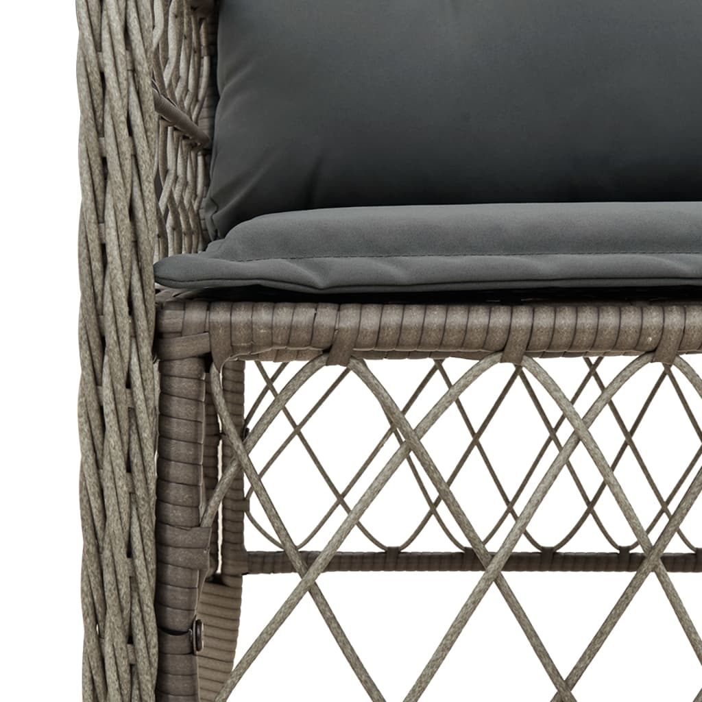 Set mobilier de grădină cu perne, 5 piese, gri, poliratan GartenMobel Dekor
