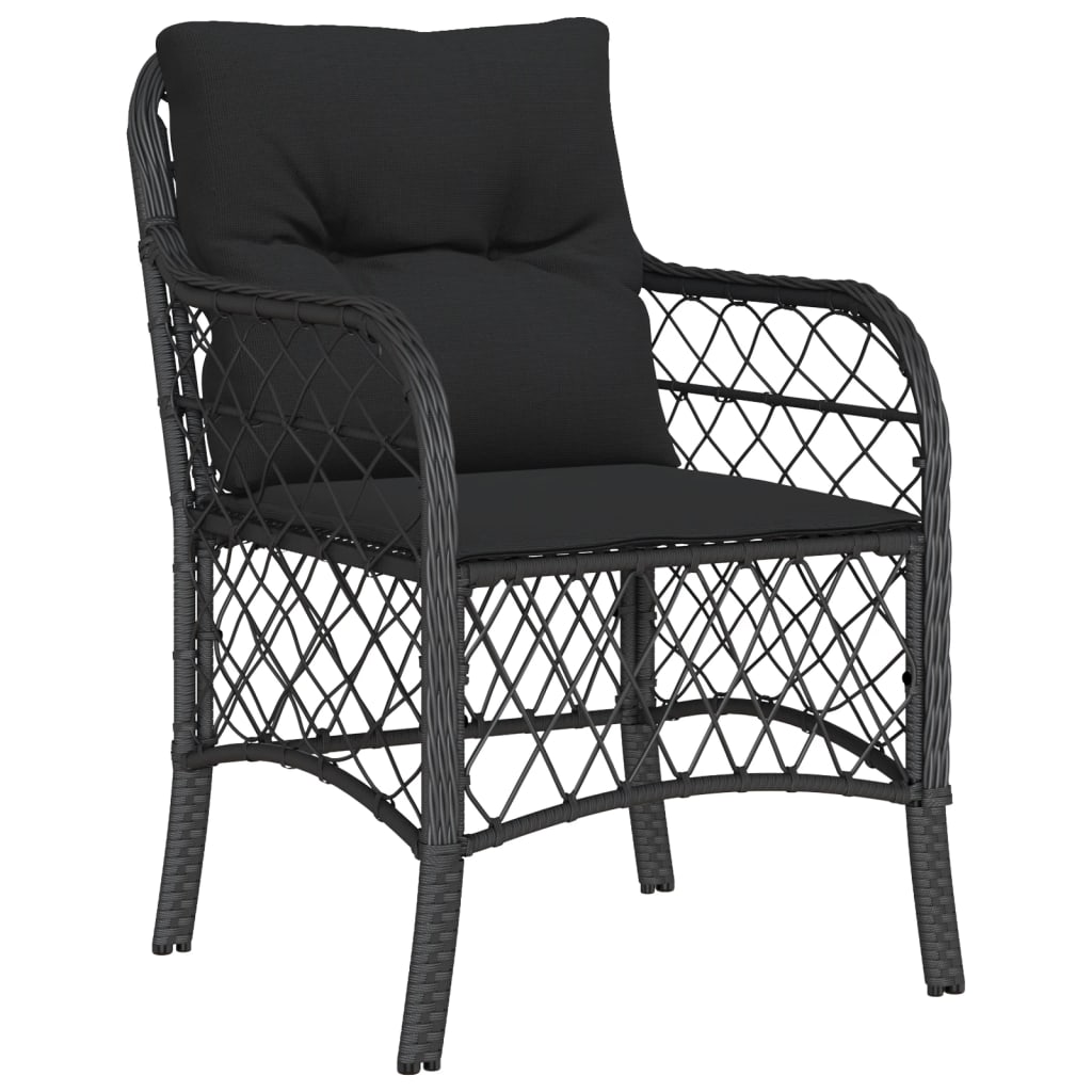 Set mobilier de grădină cu perne, 7 piese, negru, poliratan GartenMobel Dekor