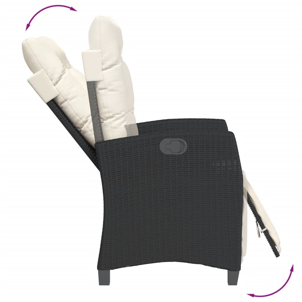 Set mobilier de grădină cu perne, 5 piese, negru, poliratan GartenMobel Dekor