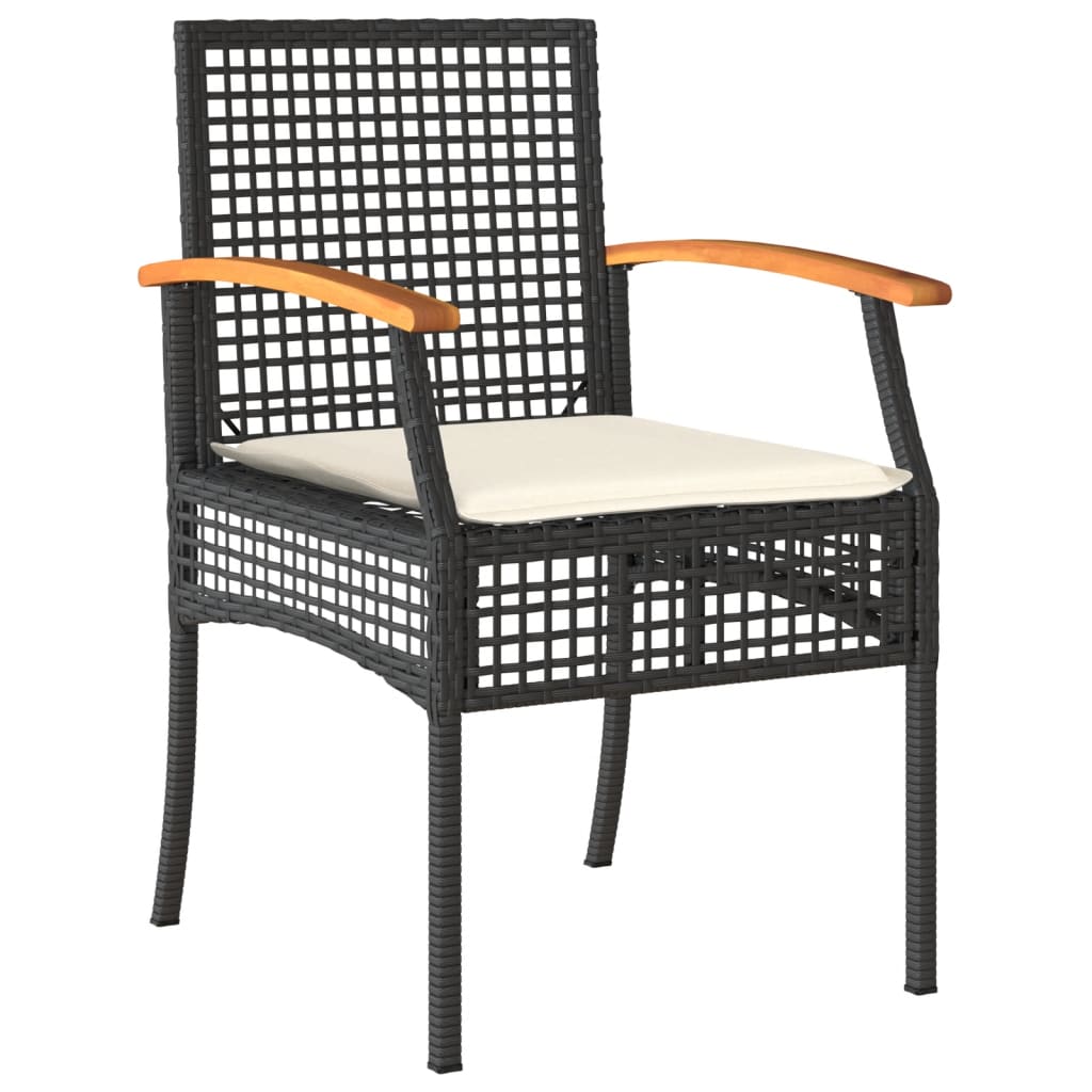 Set mobilier de grădină cu perne, 5 piese, negru, poliratan GartenMobel Dekor