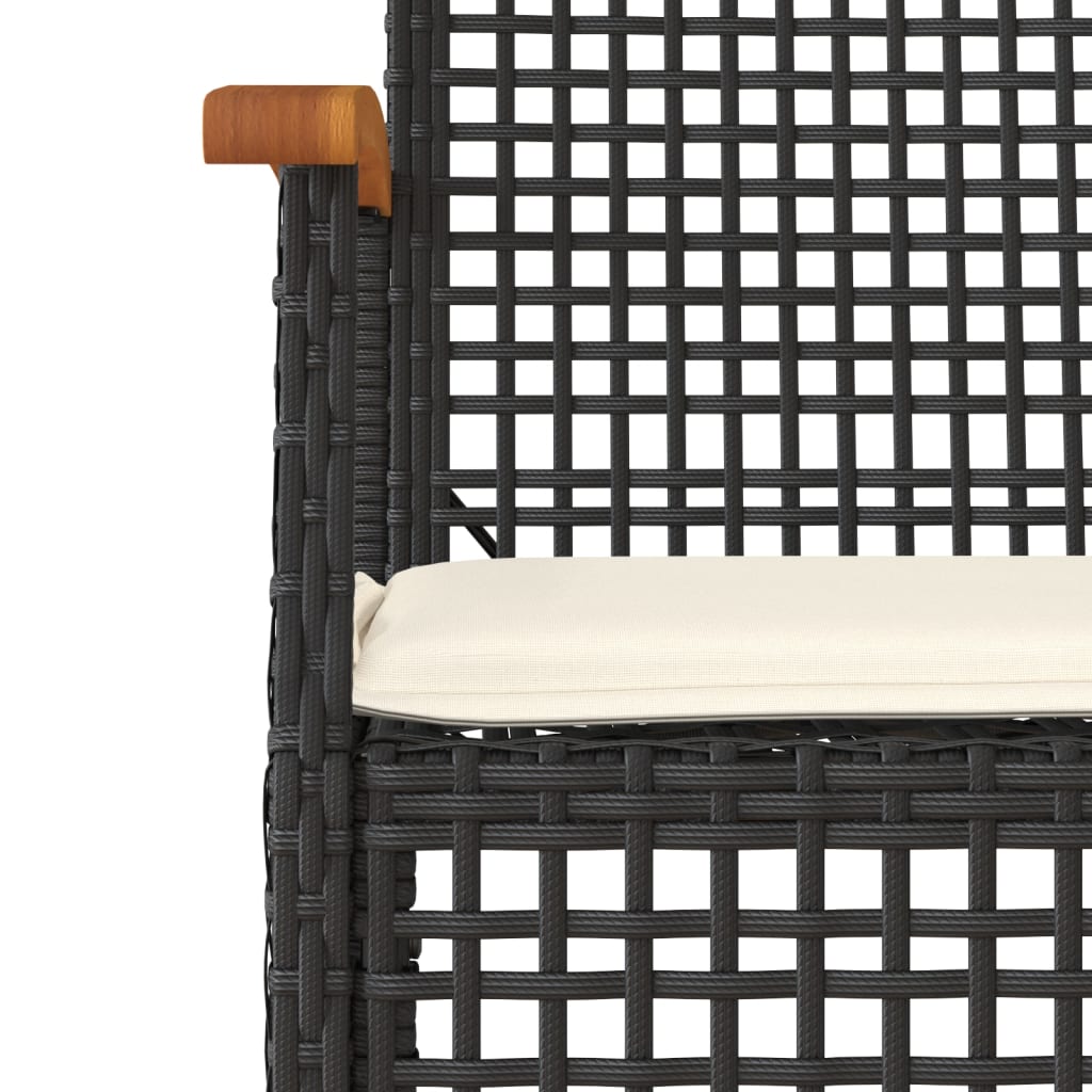 Set mobilier de grădină cu perne, 7 piese, negru, poliratan GartenMobel Dekor