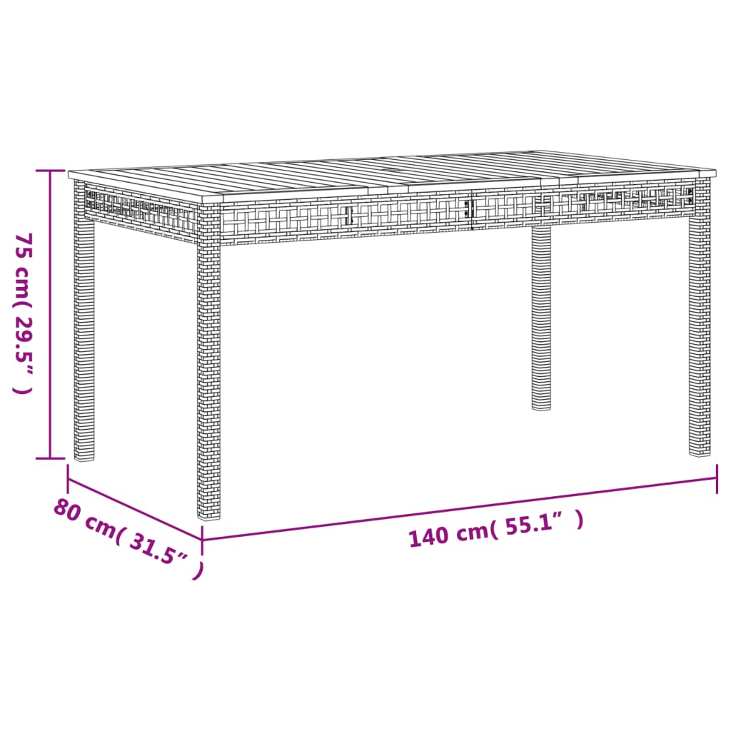 Set mobilier de grădină cu perne, 7 piese, negru, poliratan GartenMobel Dekor