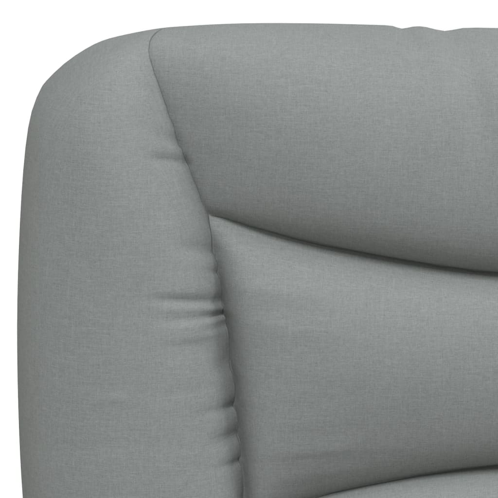Cadru de pat cu lumini LED, gri deschis, 140x190 cm, textil GartenMobel Dekor