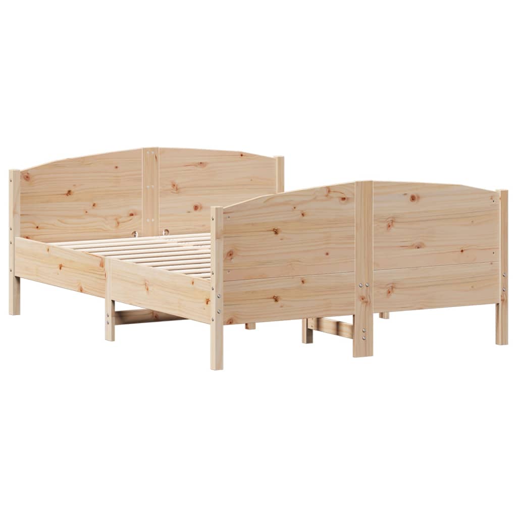 Cadru de pat cu tăblie, 150x200 cm lemn masiv pin GartenMobel Dekor