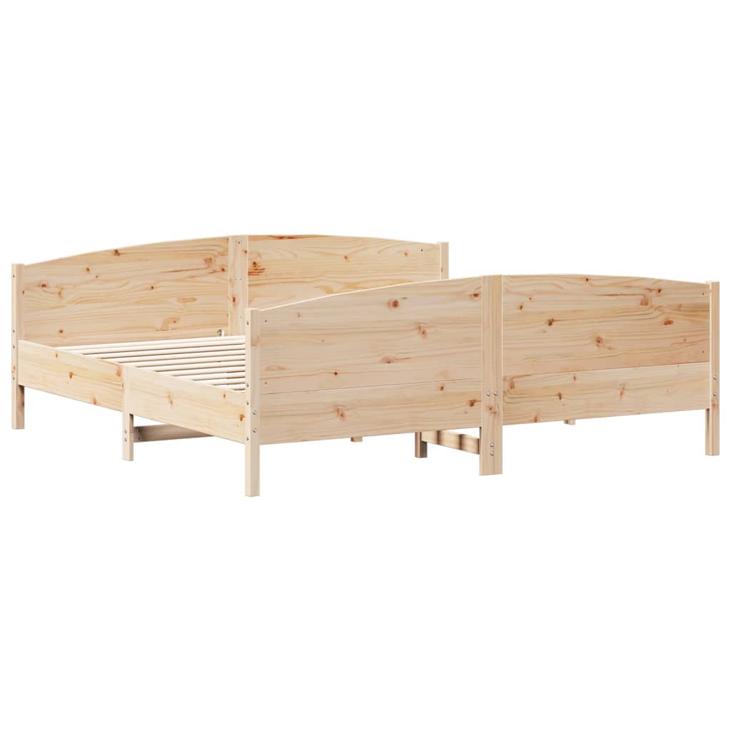 Cadru pat cu tăblie 200x200 cm, lemn masiv de pin GartenMobel Dekor