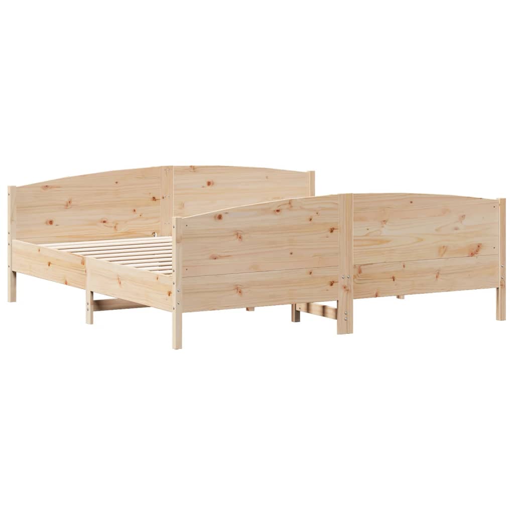 Cadru pat cu tăblie 200x200 cm, lemn masiv de pin GartenMobel Dekor