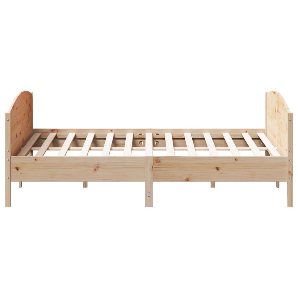 Cadru pat cu tăblie 200x200 cm, lemn masiv de pin GartenMobel Dekor