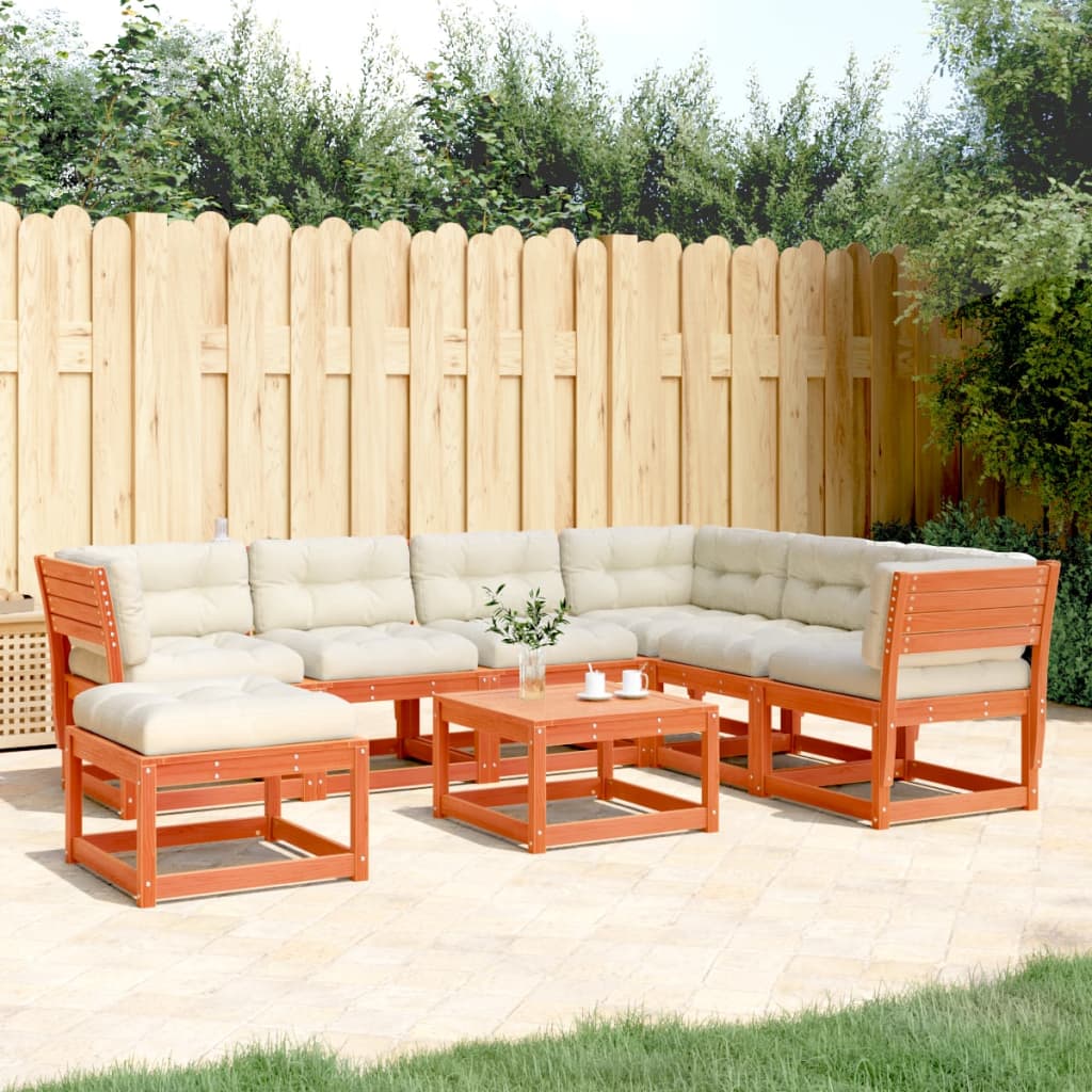 Set mobilier de grădină cu perne, 7 piese, lemn masiv de pin GartenMobel Dekor