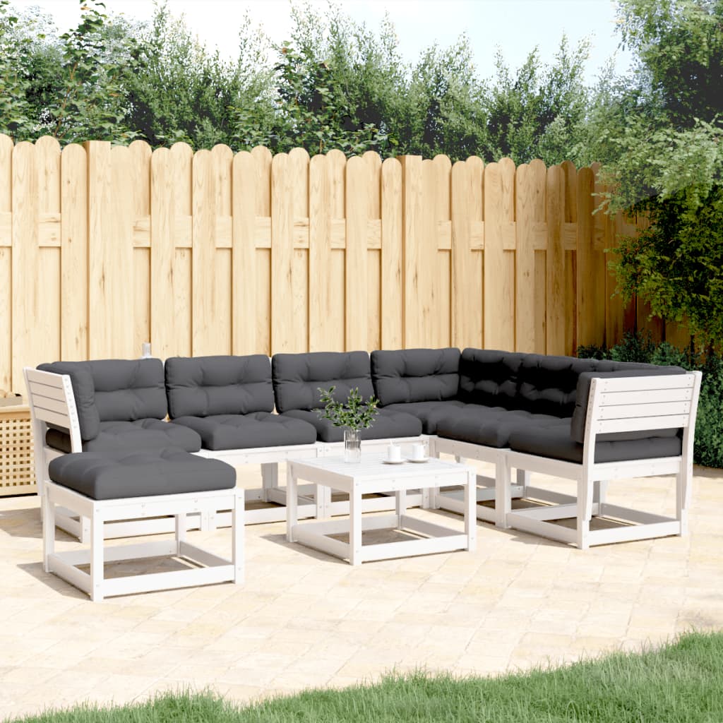 Set mobilier de grădină cu perne, 7 piese, lemn masiv de pin GartenMobel Dekor