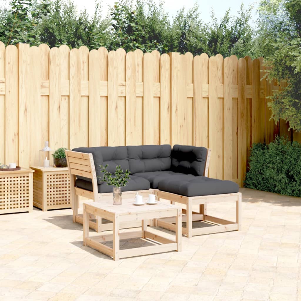 Set canapele de grădină cu perne, 3 piese, lemn masiv de pin GartenMobel Dekor