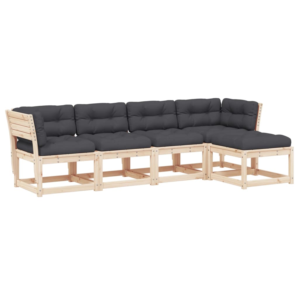 Set canapele de grădină cu perne, 5 piese, lemn masiv de pin GartenMobel Dekor