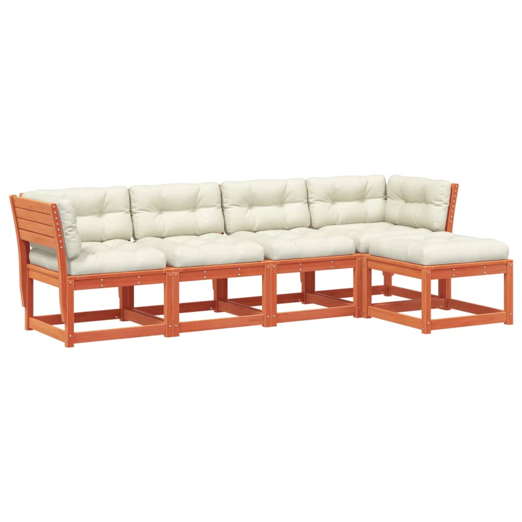 Set mobilier de grădină cu perne, 5 piese, lemn masiv de pin GartenMobel Dekor